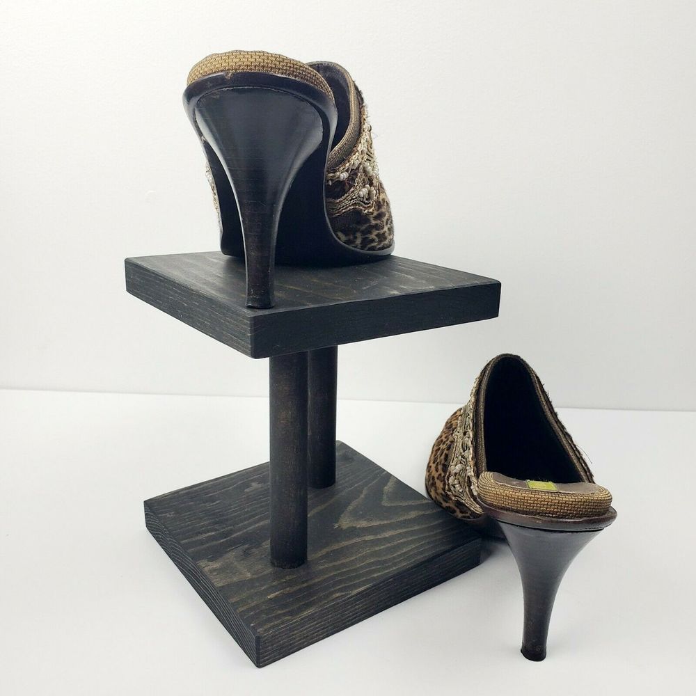 Cydney Mandel Handmade Leopard Mules Sz 8.5 EUC - Picture 6 of 7